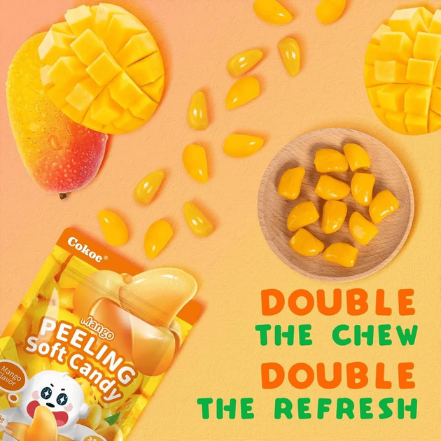Желейні цукерки Cokoc Peelable Gummies Peeling Soft Candy Mango Манго 60г - зображення 2