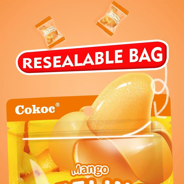 Желейні цукерки Cokoc Peelable Gummies Peeling Soft Candy Mango Манго 60г - зображення 4