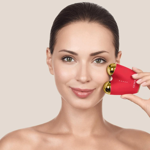 Мікрострумовий підтягувач обличчя GESKE MicroCurrent Face-Lifter 6в1 червоний - зображення 2