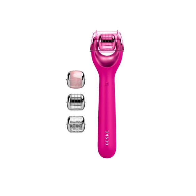 Электронный роллер для лица с микроиглами GESKE MicroNeedle Face Roller 9в1 фуксия - изображение 3