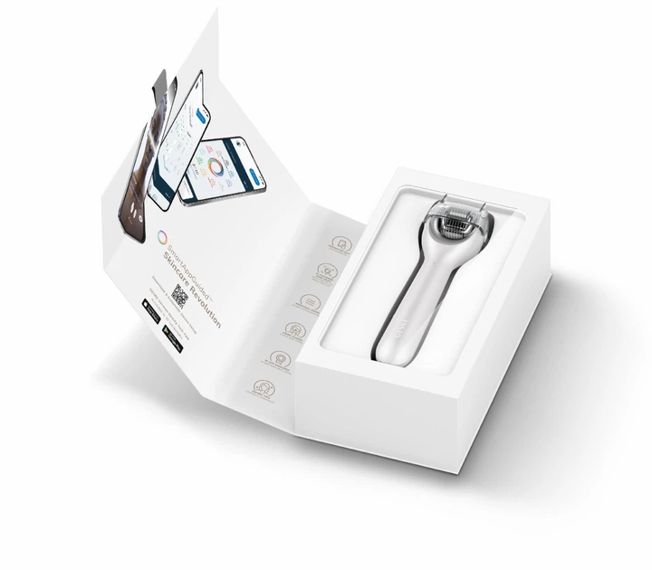 Электронный роллер для лица с микроиглами GESKE MicroNeedle Face Roller 9в1 белый - изображение 8