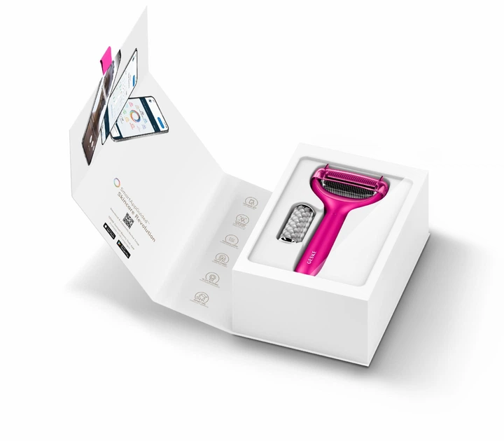 Электронный роллер для лица и тела с микроиглами GESKE MicroNeedle Face&Body Roller 8в1 фуксия - изображение 8