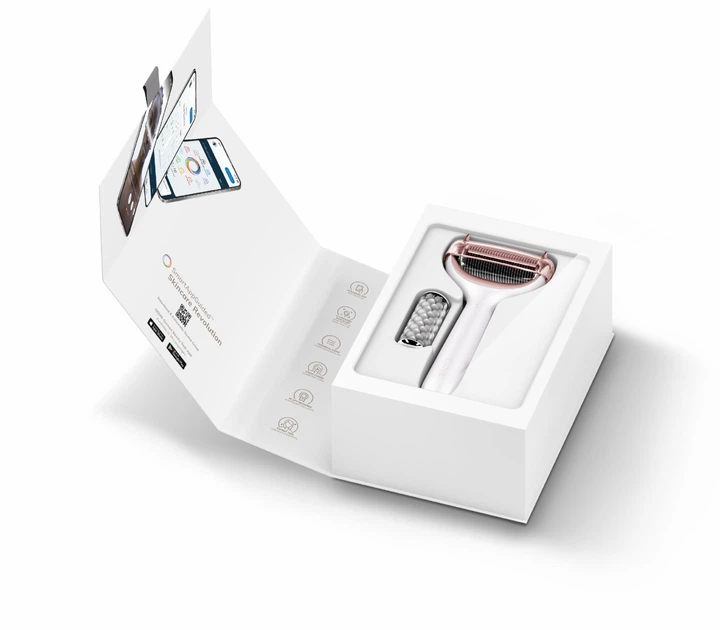Электронный роллер для лица и тела с микроиглами GESKE MicroNeedle Face&Body Roller 8в1 жемчужный - изображение 8