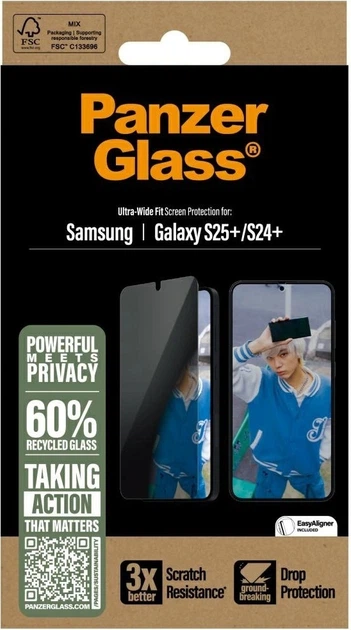 Szkło hybrydowe Panzer Glass Ultra-Wide Fit Privacy Glass do Samsung Galaxy S25+ (5715685017339) - obraz 4