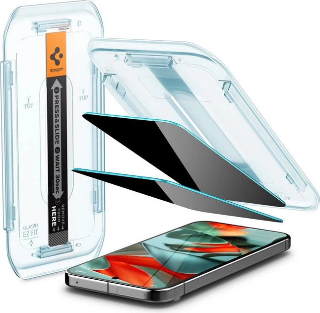 Szkło hartowane Spigen Glas.TR "Ez Fit" Privacy 2-pack Privacy Glass do Google Pixel 9 Pro XL (8800283301380) - obraz 7