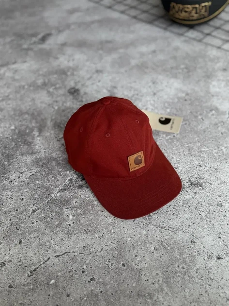 Бавовняна чоловіча бейсболка Carhartt кепка унісекс всесезонна на кожен день One Size бордового кольору - Фото 1 Бавовняна чоловіча бейсболка Carhartt кепка унісекс всесезонна на кожен день One Size бордового кольору - изображение 1