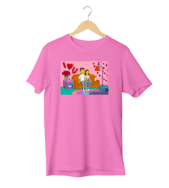 Футболка Ponty Shop з вашим фото «Сімпсони LOVE» - Рожевий - L - Фото 1 Футболка Ponty Shop з вашим фото «Сімпсони LOVE» - Рожевий - L - изображение 1