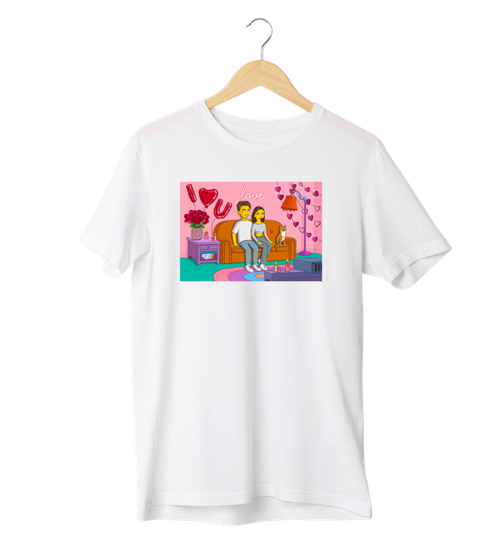 Футболка Ponty Shop з вашим фото «Сімпсони LOVE» - Білий - L - Фото 1 Футболка Ponty Shop з вашим фото «Сімпсони LOVE» - Білий - L - изображение 1