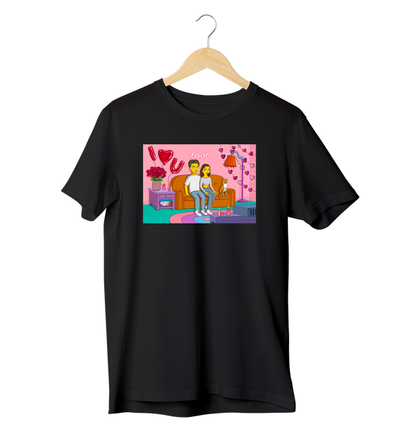 Футболка Ponty Shop з вашим фото «Сімпсони LOVE» - Чорний - L - Фото 1 Футболка Ponty Shop з вашим фото «Сімпсони LOVE» - Чорний - L - изображение 1