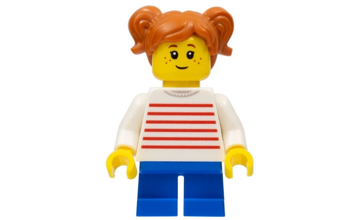 Конструктор LEGO Child - Girl, White Sweater with Red Horizontal Stripes, Freckles 1 деталей (twn427) - Фото 1 Конструктор LEGO Child - Girl, White Sweater with Red Horizontal Stripes, Freckles 1 деталей (twn427) - зображення 1
