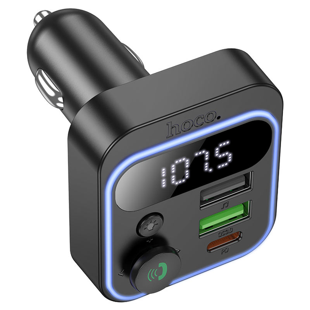Автомобильный FM-трансмиттер модулятор Bluetooth MP3 с быстрой зарядкой дисплеем подсветкой микрофоном 20w (482637-Prob) - изображение 2