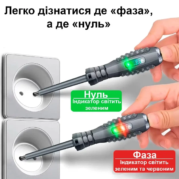 Отвертка индикатор Aneng B05 2шт в наборе с прямым и крестообразным типом шлица - Фото 3 Отвертка индикатор Aneng B05 2шт в наборе с прямым и крестообразным типом шлица - изображение 3