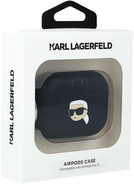 Чехол Karl Lagerfeld Monogram Karl Head для Apple AirPods Pro 3 Black (3666339574635) - зображення 4