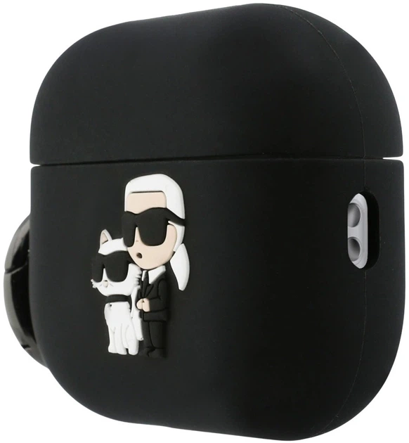 Чехол Karl Lagerfeld Silicone Karl & Chaupette Head 3D для Apple AirPods Pro 3 Black (3666339574680) - зображення 2