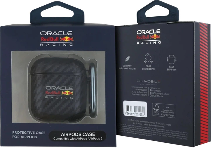 Чехол Red Bull PU Carbon Logo для Apple AirPods 1/2 Black (3666339376048) - зображення 3