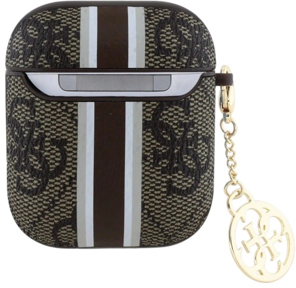 Чехол Guess 4G Printed Stripes Charm для Apple AirPods 1/2 Brown (3666339311100) - зображення 2