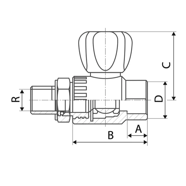 Кран кульовий PP-r 25 мм х 3/4" зі згоном, прямий ITW419 ITAL ITW419 - зображення 2