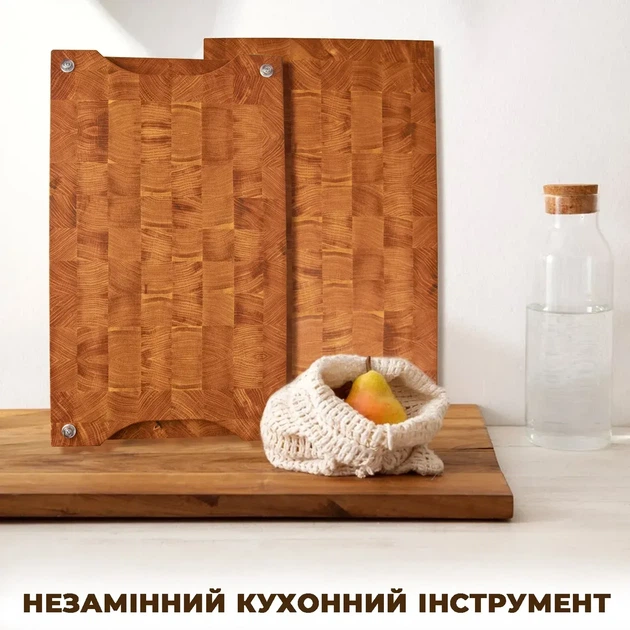Торцева обробна дошка розміром 50x30x4 см з натурального дерева дуб | Міцна та довговічна CB-070 - зображення 3
