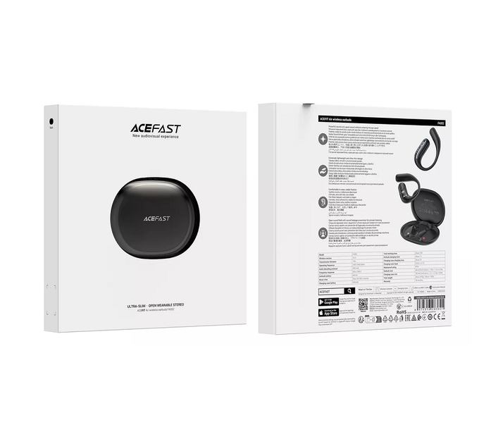 Бездротові навушники TWS ACEFAST FA002 ACEFIT Air wireless earbuds, ENC, IP54, Чорний - зображення 2