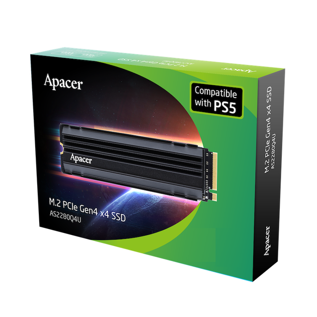 Накопичувач SSD M.2 Apacer AS2280Q4U5 (For PS5) 512GB 2280 PCIe 4.0x4 NVMe 3D Nand Read/Write: 7000/3000 MB/sec - изображение 2