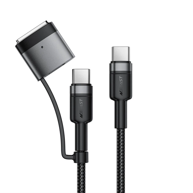 Кабель ACEFAST C22-05 USB-C USB-C / магнитный кабель для зарядки и передачи данных из алюминиевого сплава, черный - Фото 1 Кабель ACEFAST C22-05 USB-C USB-C / магнитный кабель для зарядки и передачи данных из алюминиевого сплава, черный - изображение 1