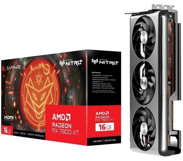 Видеокарта Radeon RX 7800 XT 16Gb GDDR6 Sapphire NITRO+ Refurbished - изображение 6