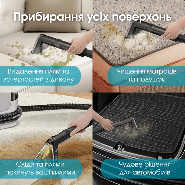 Миючий пилосос OLSONA з пароочисником. Потужний паровий пилосос для вологого прибирання (C988) - зображення 5