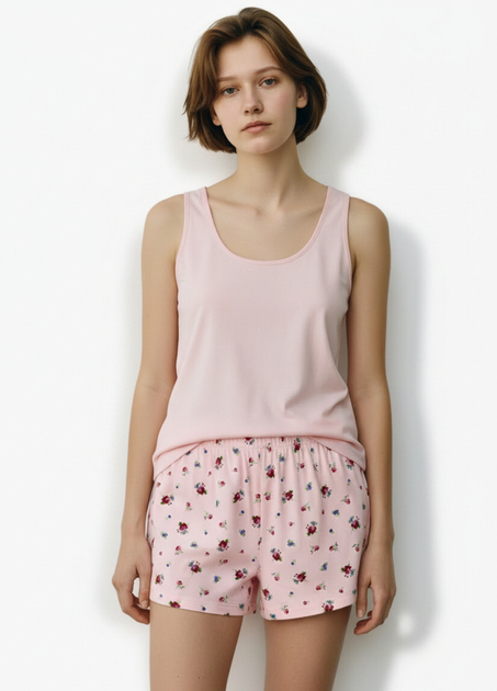 Пижама Primark Cotton Vest And Short Pyjamas XL комплект для дома и сна Пудровый (9028) - Фото 1 Пижама Primark Cotton Vest And Short Pyjamas XL комплект для дома и сна Пудровый (9028) - изображение 1