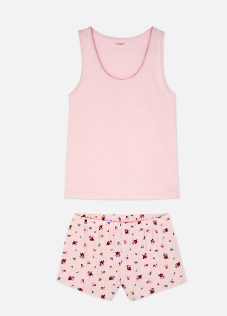 Пижама Primark Cotton Vest And Short Pyjamas XL комплект для дома и сна Пудровый (9028) - Фото 5 Пижама Primark Cotton Vest And Short Pyjamas XL комплект для дома и сна Пудровый (9028) - изображение 5