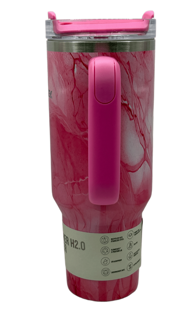Термос термокружка Stanley Quencher H2.0 Tumbler из нержавеющей стали Pink Marble 1,18 л KT7001922 - изображение 4