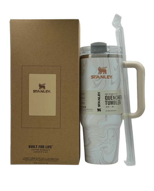 Термос термокружка Stanley Quencher H2.0 Tumbler из нержавеющей стали Cream Marble 0,88 л KT7002009 - изображение 7