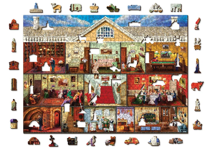 Drewniana układanka z figurkami Wooden City Wiktoriańska Rezydencja 750 elementów 62638 (5904151822496) - obraz 3