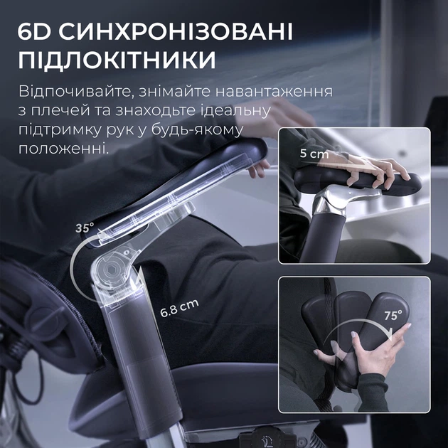 Крісло офісне Sihoo DORO S300 Mesh Dark Grey - Фото 12 Крісло офісне Sihoo DORO S300 Mesh Dark Grey - зображення 12