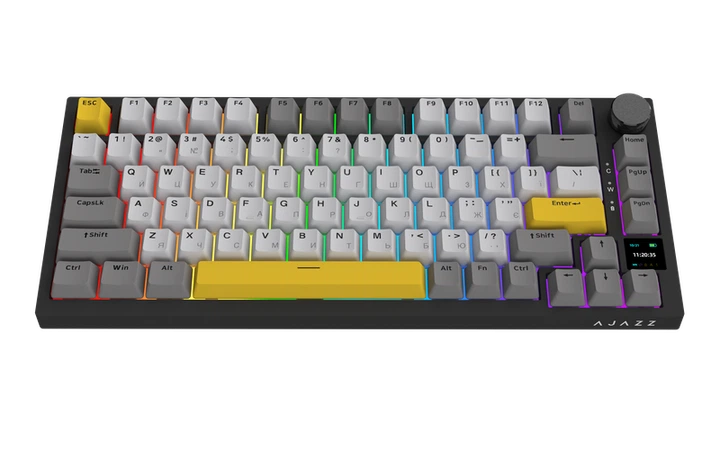 Бездротова механічна клавіатура Ajazz AK820 PRO 75% Flying Fish Switch Black RGB (AK820PRO-FF-BGY) - изображение 5