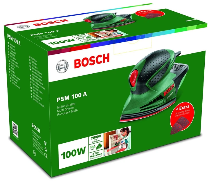 Elektryczna szlifierka Bosch trójkątna 06033B7000 PSM 100A 100 W Zielona (3165140718004) - obraz 2