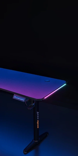 Комп’ютерний стіл з електрорегулюванням висоти Anda Seat Terminator RGB Black - Фото 7 Комп’ютерний стіл з електрорегулюванням висоти Anda Seat Terminator RGB Black - зображення 7
