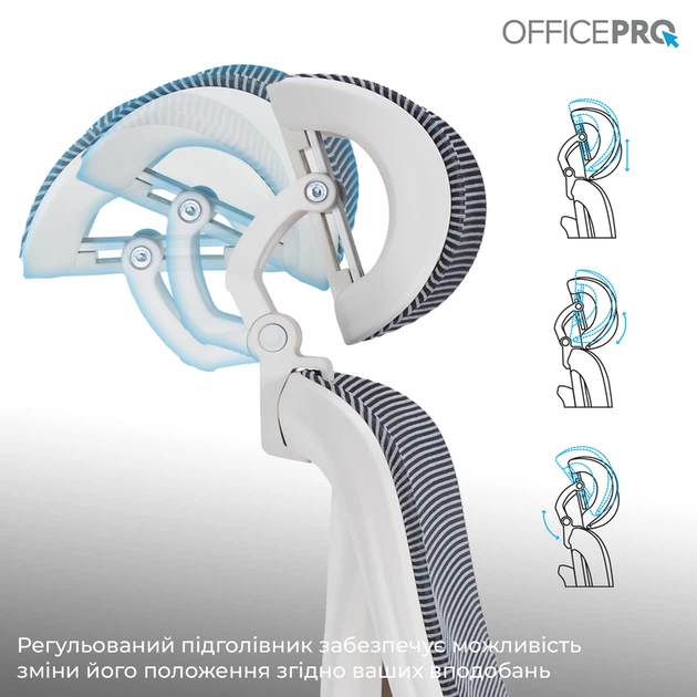 Крісло офісне Officepro Atlas OC630-W-DG-DG - Фото 12 Крісло офісне Officepro Atlas OC630-W-DG-DG - изображение 12