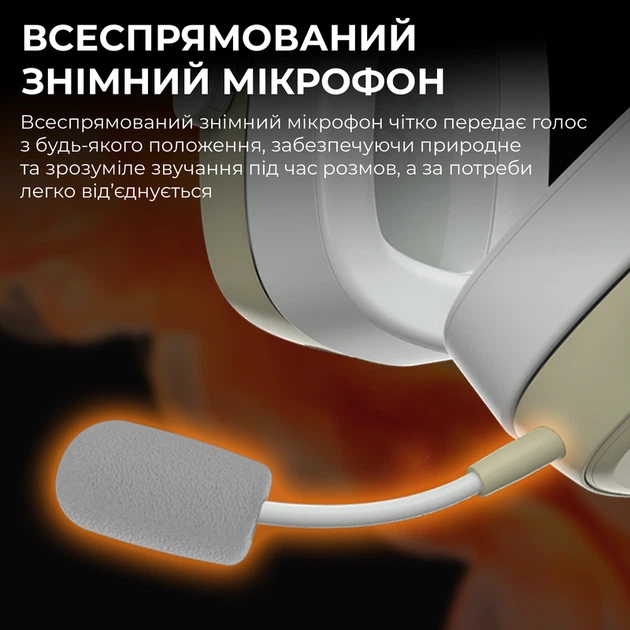 Бездротова ігрова гарнітура Ajazz AHM09 MAX Gray White (AHM09-MAX-GW) - зображення 13
