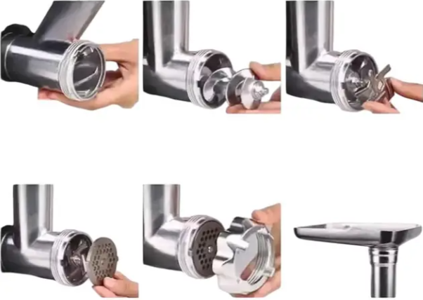 Электрическая мясорубка Rainberg RB-2270 3800W с овощерезкой соковыжималкой и насадки - изображение 7
