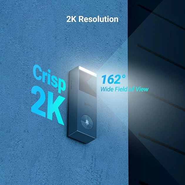 Дверной звонок с камерой и солнечной панелью Ezviz HP3 Pro Grey - изображение 4