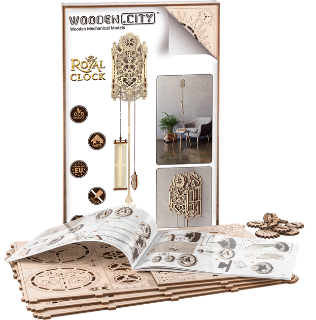 Drewniana układanka Wooden City Królewski zegar 149 elementów 62580 (5906874128169) - obraz 2