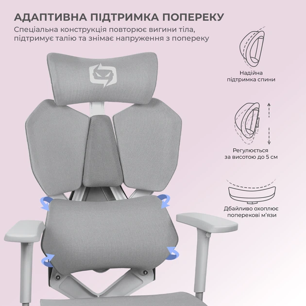 Крісло геймерське Sihoo Xallking X5C Mesh Grey - Фото 8 Крісло геймерське Sihoo Xallking X5C Mesh Grey - зображення 8