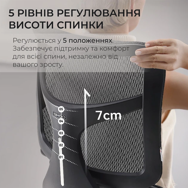 Крісло офісне Sihoo DORO S100 Mesh Black - зображення 10