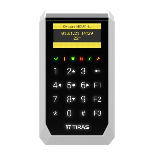 Сенсорна клавіатура для сигналізацій TIras K-PAD OLED RS-485 12V 2 зони підключення Чорний - Фото 1 Сенсорна клавіатура для сигналізацій TIras K-PAD OLED RS-485 12V 2 зони підключення Чорний - изображение 1