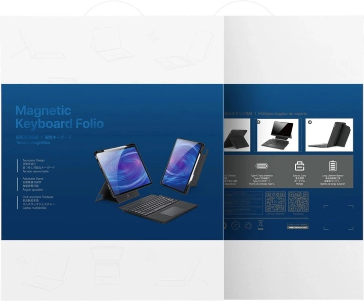 Etui z klawiaturą Dux Ducis DK Series do Samsung Galaxy Tab S10 FE+ z podświetleniem Black (6971824155587) - obraz 3