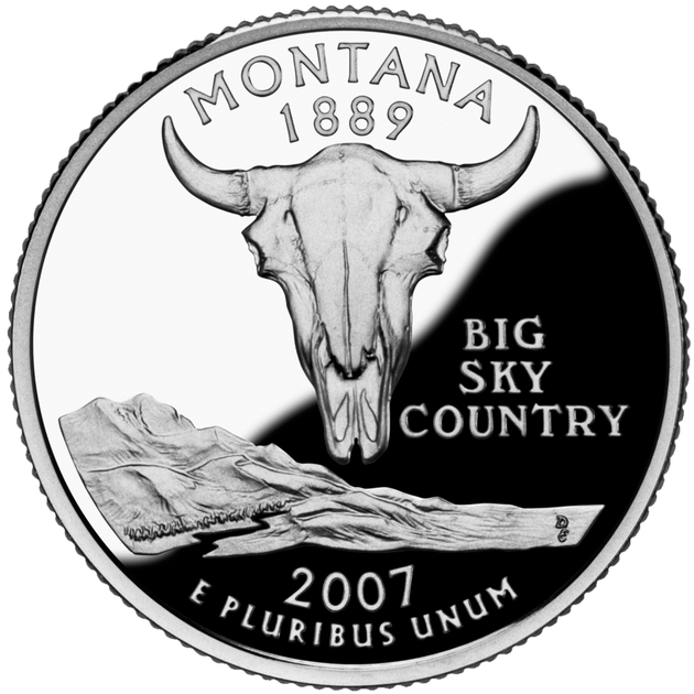 Монета США 25 центів (квотер) 2007 D «Штати і території - Монтана» UNC (KM#396) - зображення 2