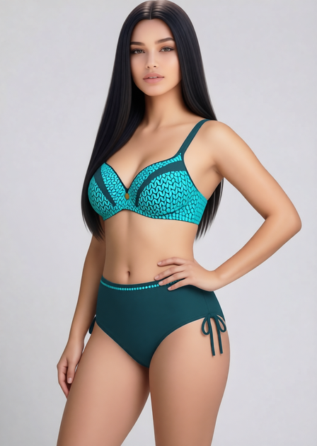Купальник раздельный Fuba 7363228 Зеленый 52 (2XL) бедра 111-115 см грудь 4D - изображение 8