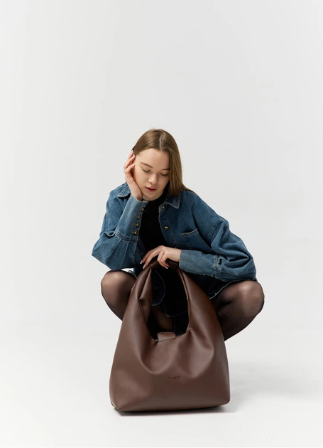 Женская сумка Sambag HOBO L шоколадная 34 х 37 х 16 см (53300020) - изображение 6