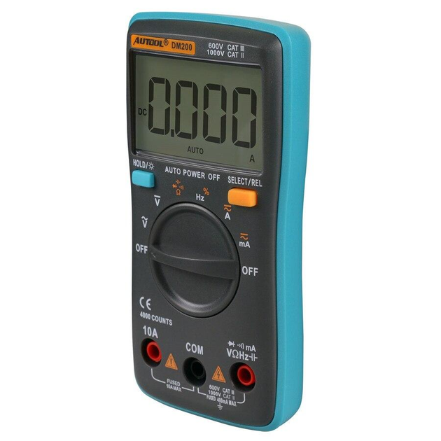 AUTOOL DM200 - LCD цифровой мультиметр переменного/постоянного тока - Фото 2 AUTOOL DM200 - LCD цифровой мультиметр переменного/постоянного тока - изображение 2