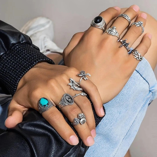 Набір чоловічих перснів (11 шт) - зображення 4